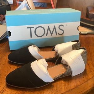 Tom’s black flats. Brand new. Size 9m